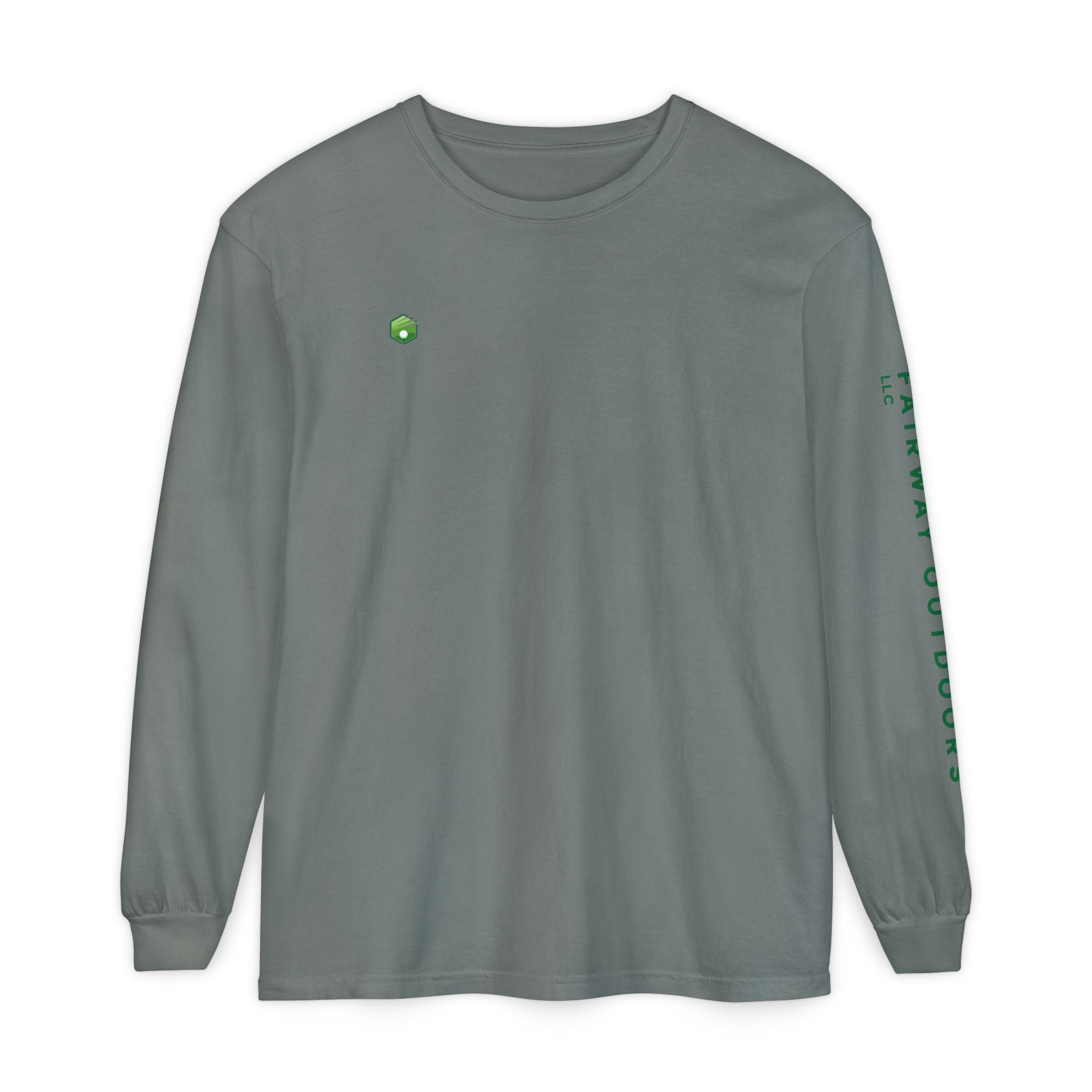Fairway Outdoors Long Sleeve T-Shirt — Minimal Golf Logo Sleeve Print