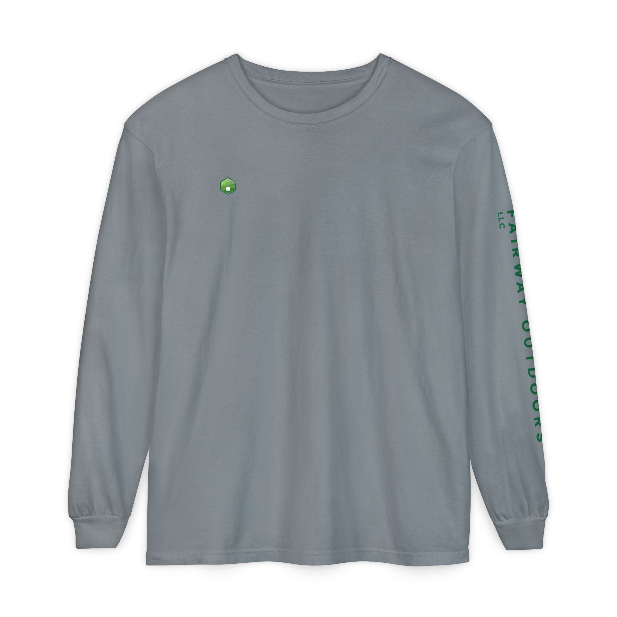 Fairway Outdoors Long Sleeve T-Shirt — Minimal Golf Logo Sleeve Print