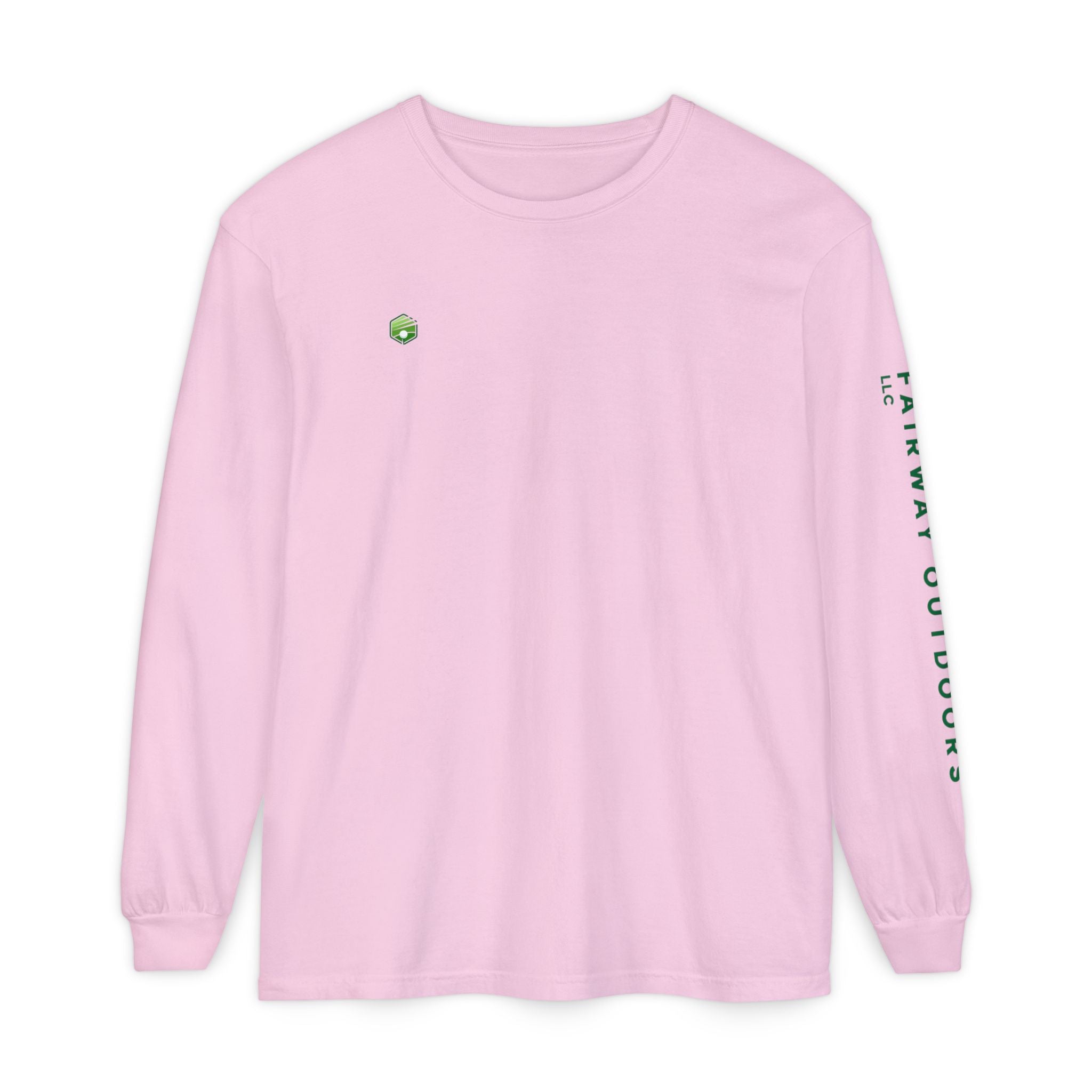 Fairway Outdoors Long Sleeve T-Shirt — Minimal Golf Logo Sleeve Print
