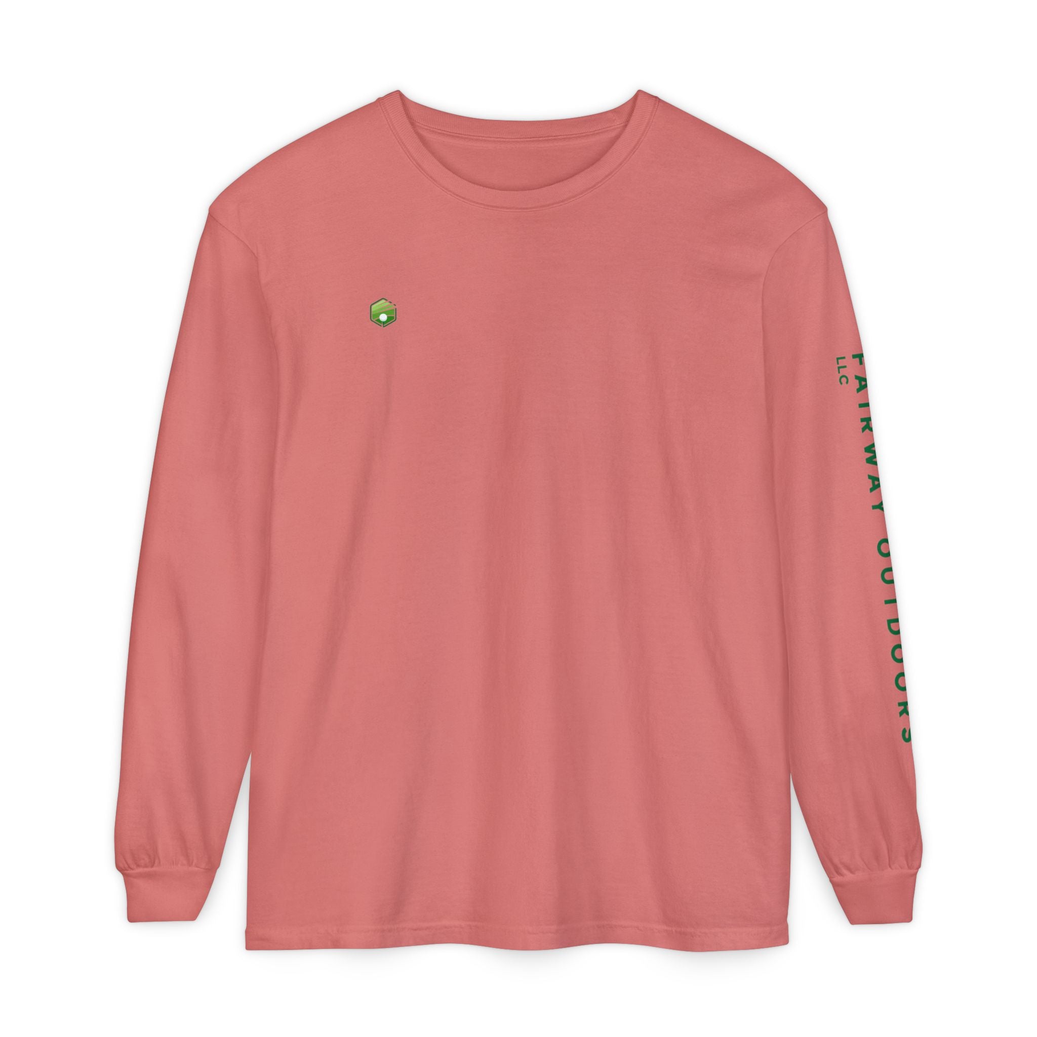 Fairway Outdoors Long Sleeve T-Shirt — Minimal Golf Logo Sleeve Print