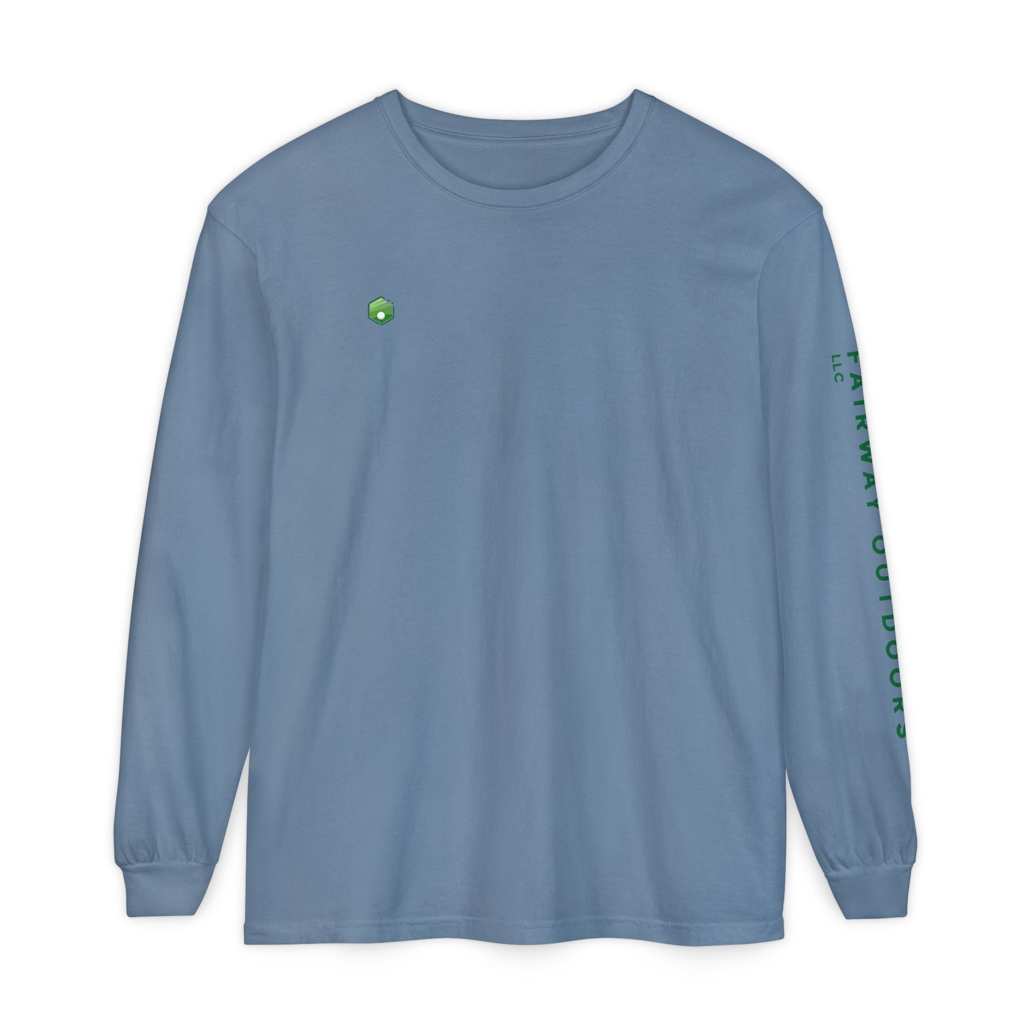 Fairway Outdoors Long Sleeve T-Shirt — Minimal Golf Logo Sleeve Print