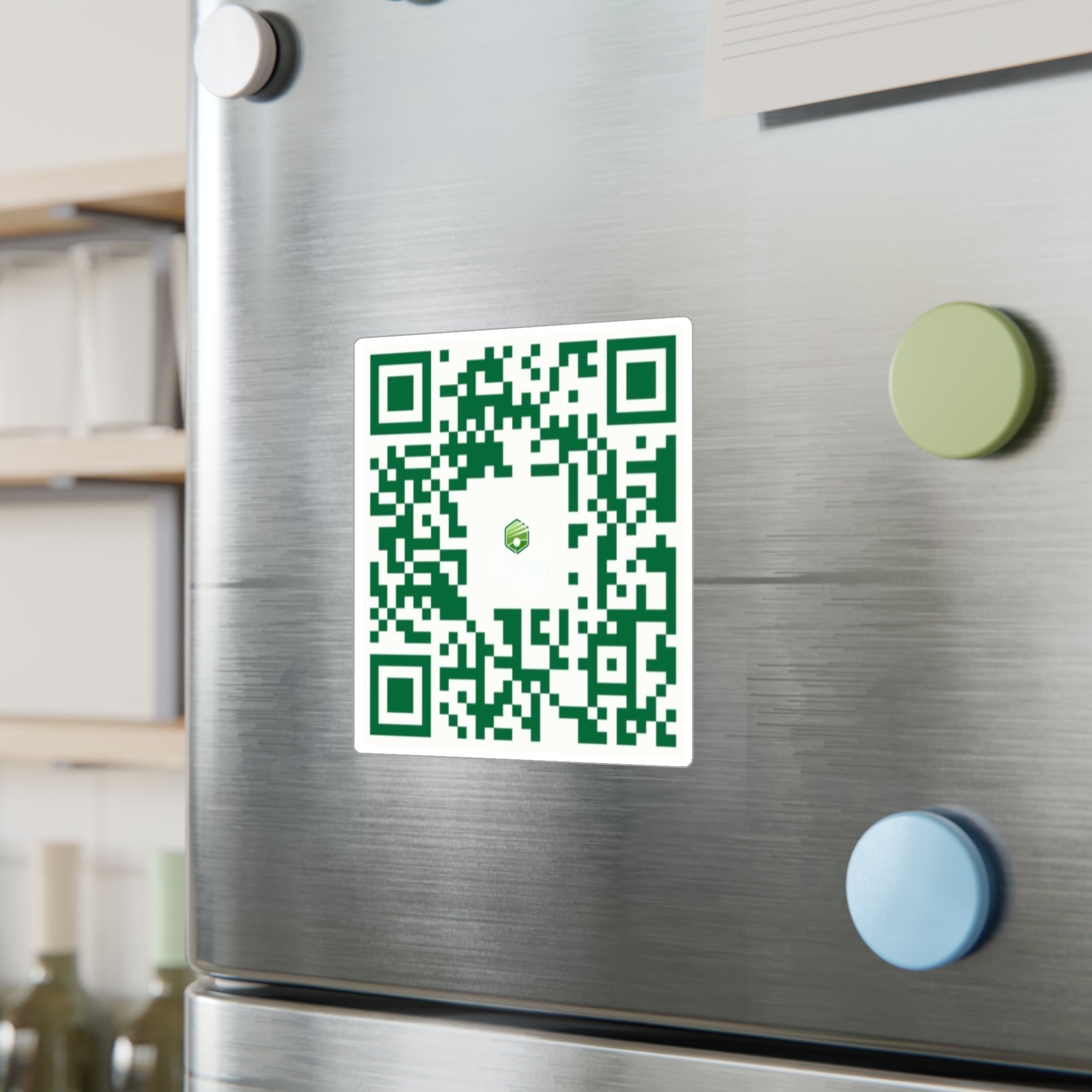 Website QR Code Kiss-Cut Vinyl Decal — Custom Scannable Sticker for Windows, Doors & Packaging