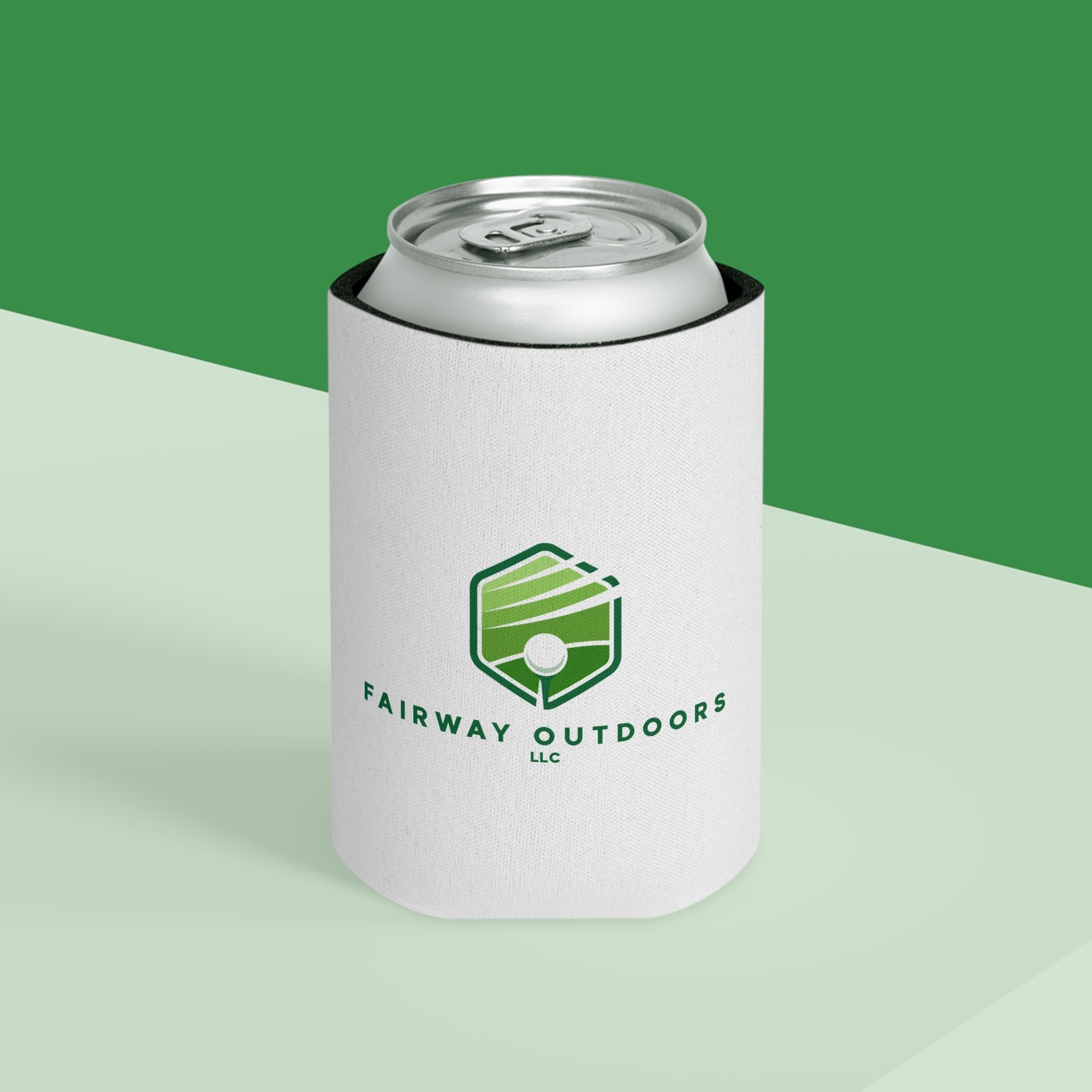 Fairway Outdoors Can Cooler — Golf Logo Beverage Koozie