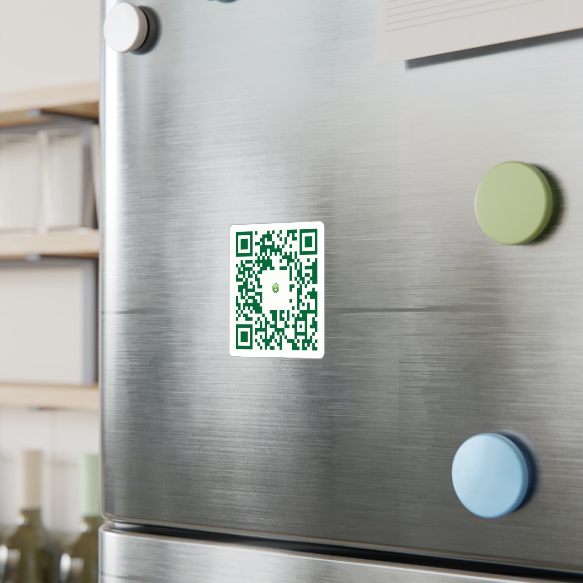 Website QR Code Kiss-Cut Vinyl Decal — Custom Scannable Sticker for Windows, Doors & Packaging