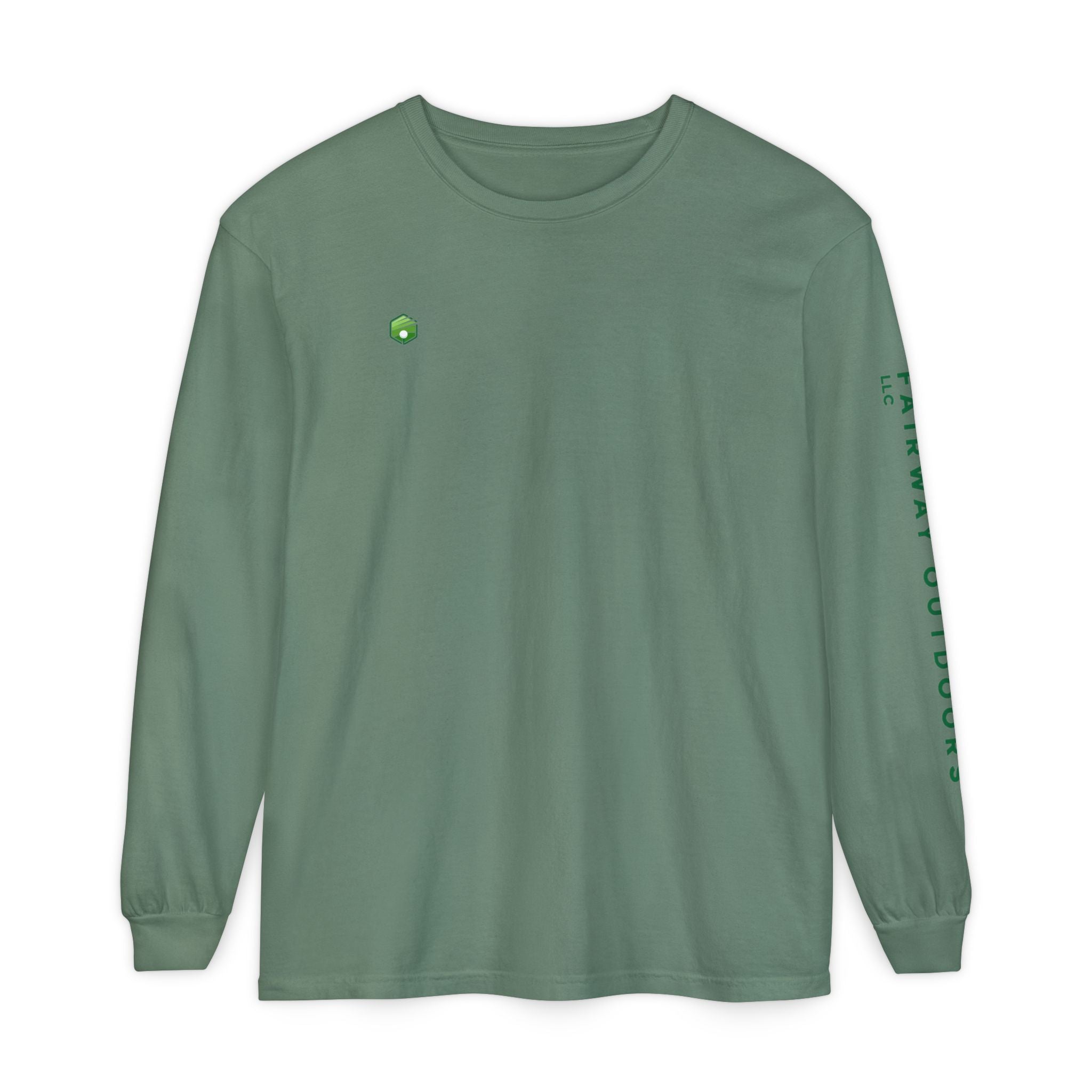 Fairway Outdoors Long Sleeve T-Shirt — Minimal Golf Logo Sleeve Print