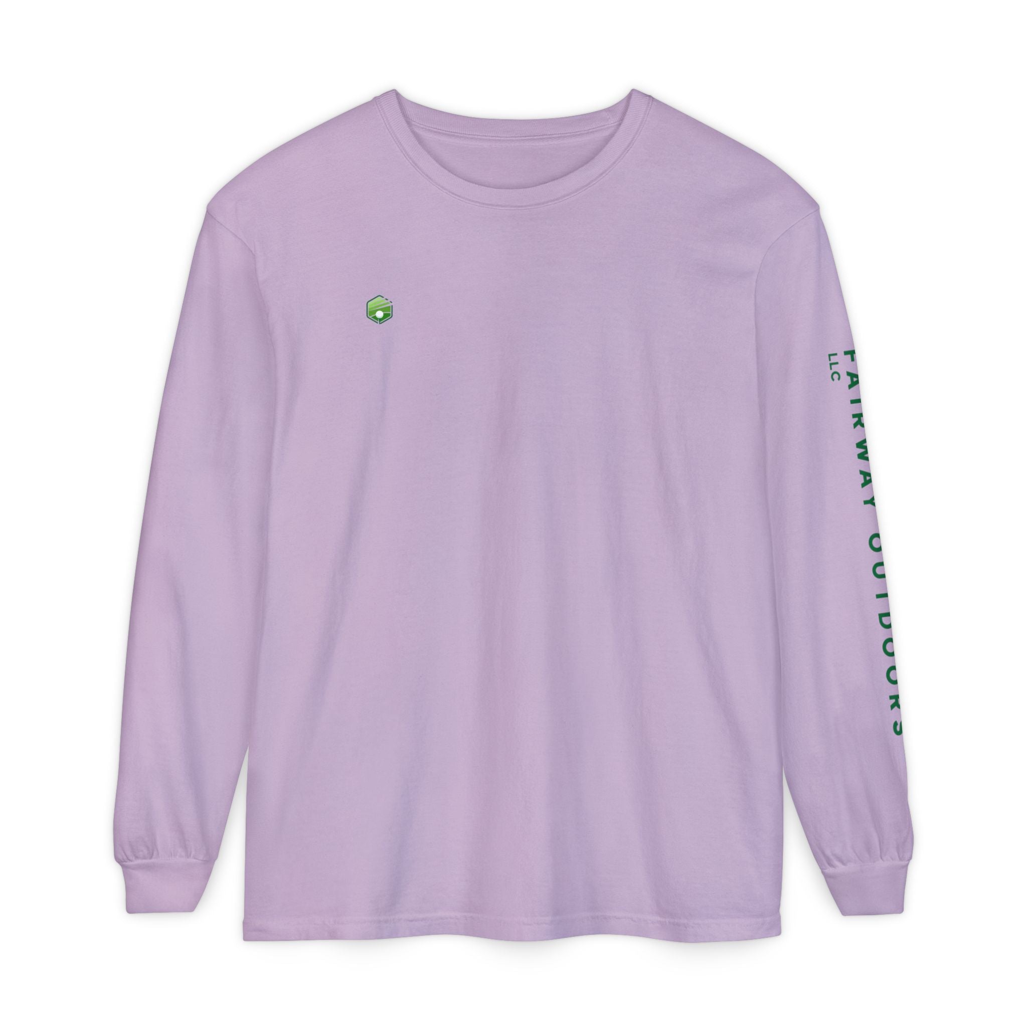 Fairway Outdoors Long Sleeve T-Shirt — Minimal Golf Logo Sleeve Print