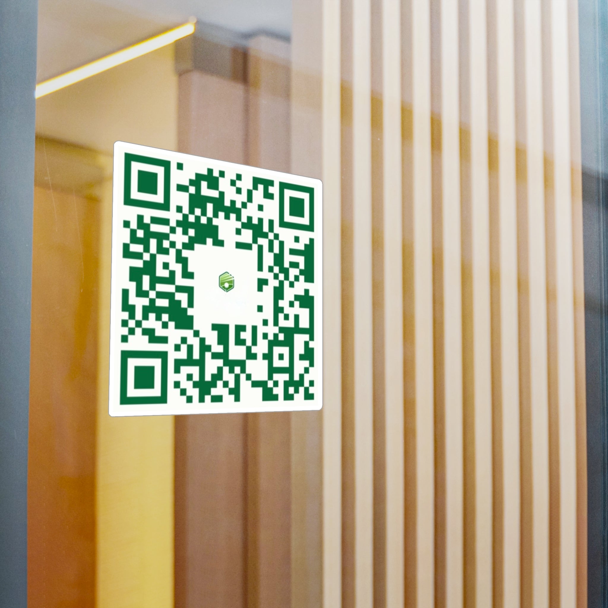 Website QR Code Kiss-Cut Vinyl Decal — Custom Scannable Sticker for Windows, Doors & Packaging