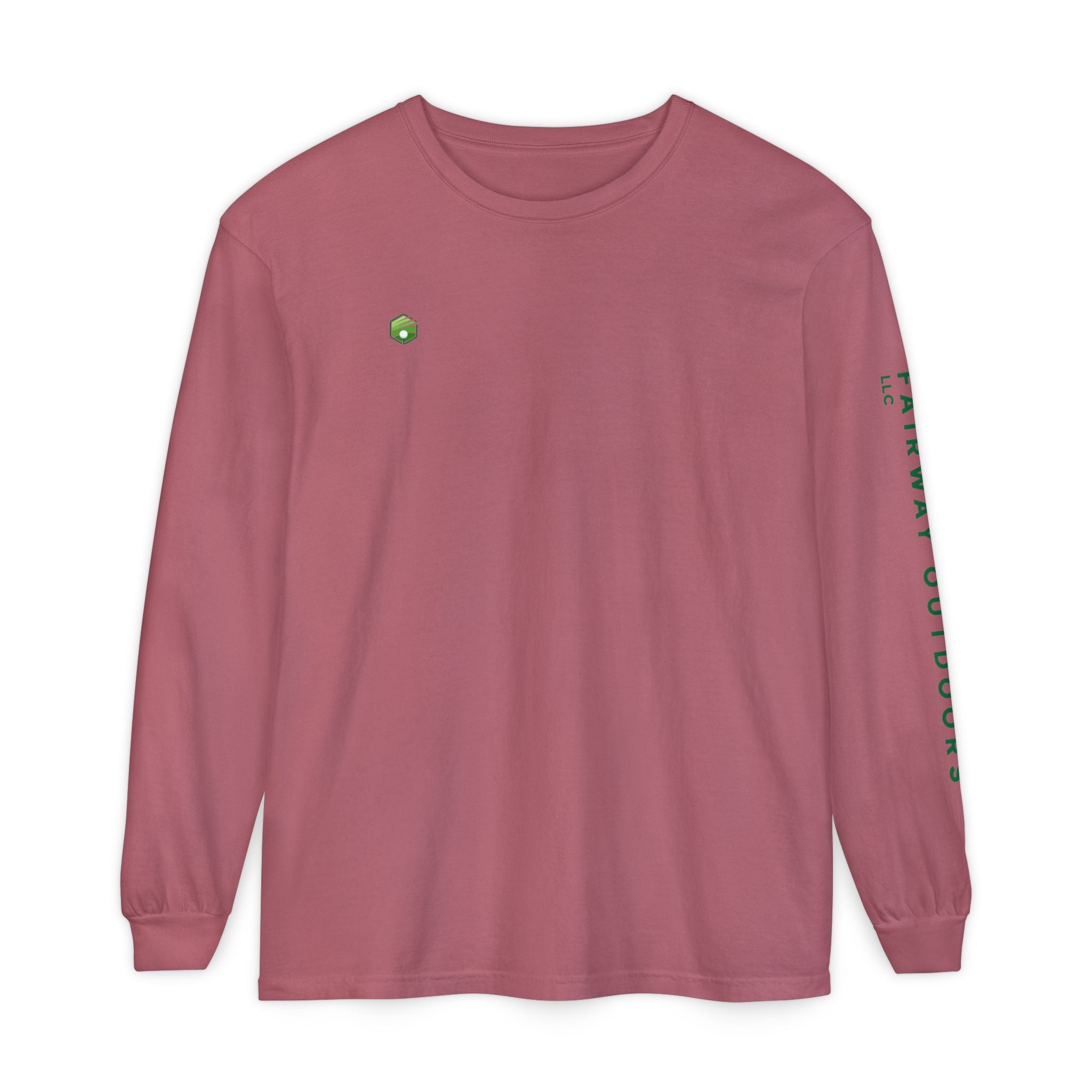 Fairway Outdoors Long Sleeve T-Shirt — Minimal Golf Logo Sleeve Print