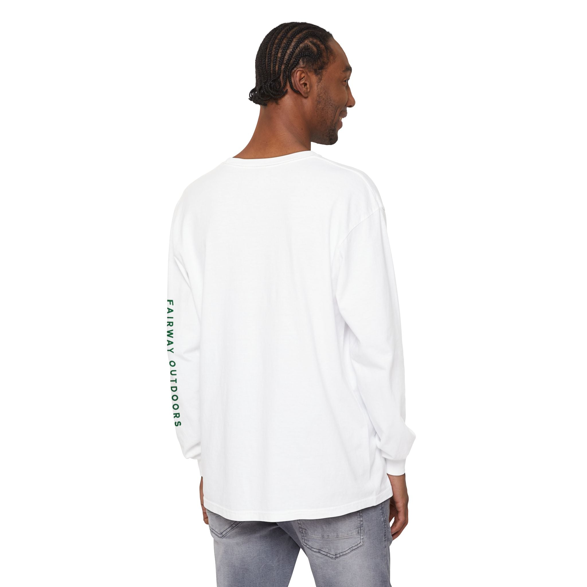 Fairway Outdoors Long Sleeve T-Shirt — Minimal Golf Logo Sleeve Print