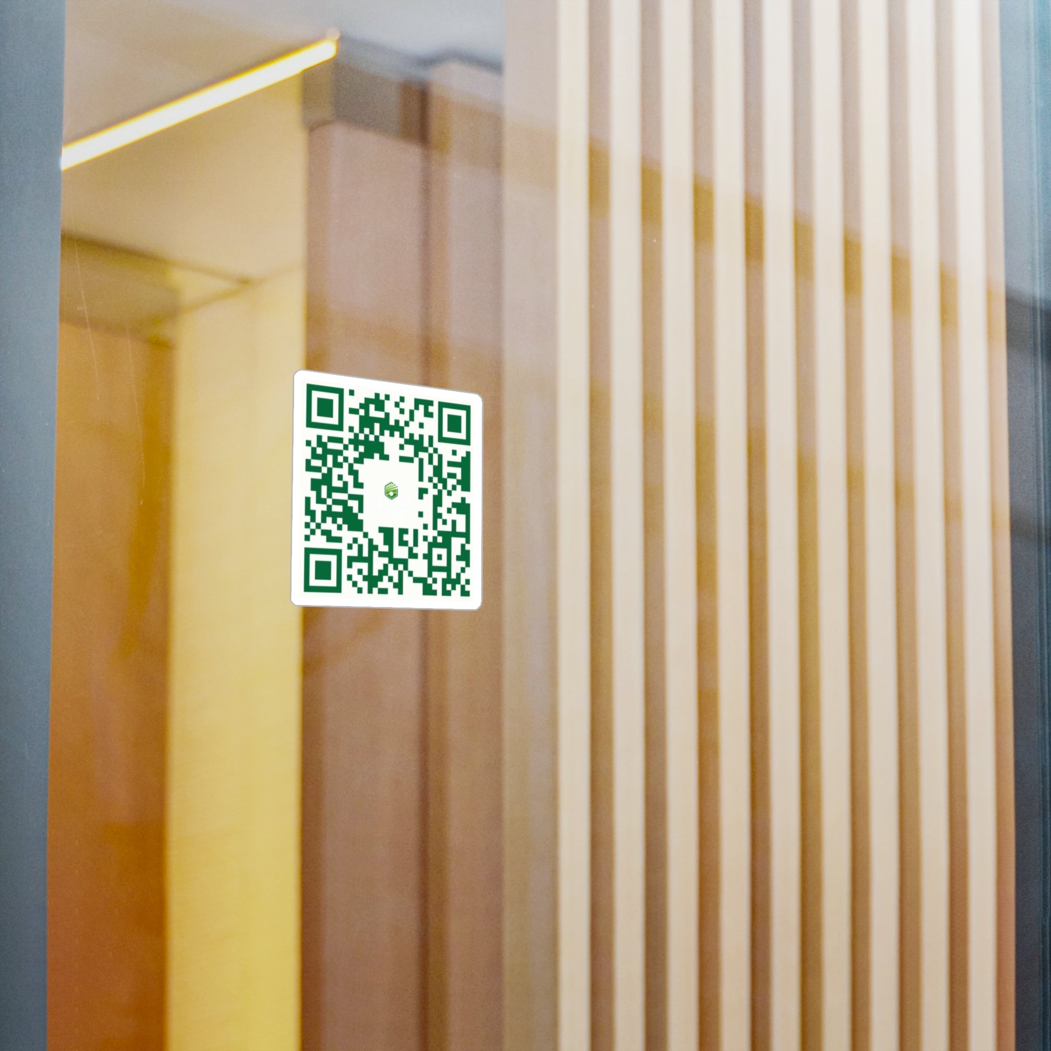 Website QR Code Kiss-Cut Vinyl Decal — Custom Scannable Sticker for Windows, Doors & Packaging