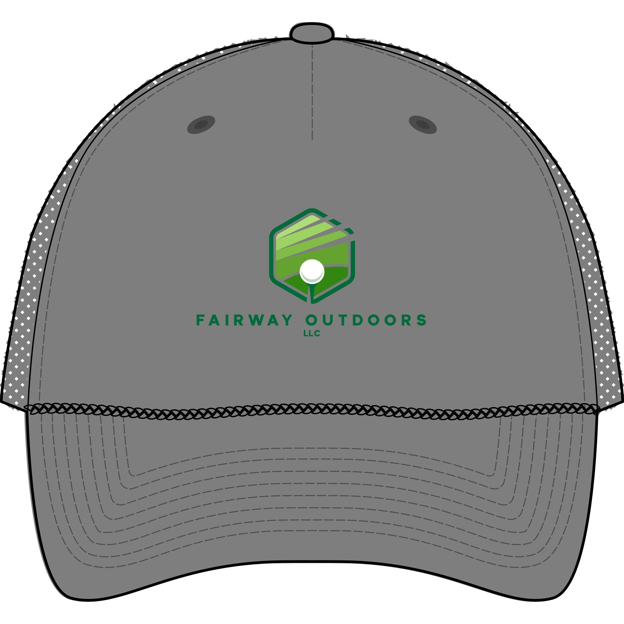 Golf Hat Fairway Outdoors Trucker Hat — Golf Logo Rope Cap